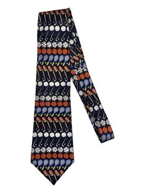 Save the Children Sports Pattern Navy. 100% silk.